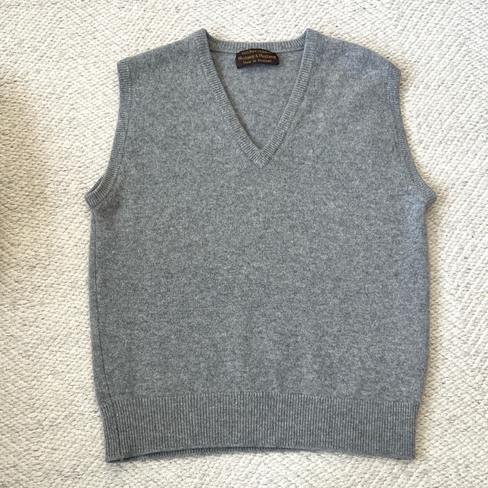 Vintage cashmere v-neck sweater vest, Westaway & Westaway